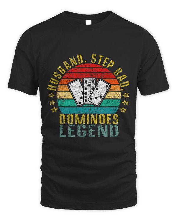 Husband Step Dad Dominoes Legend Funny Retro