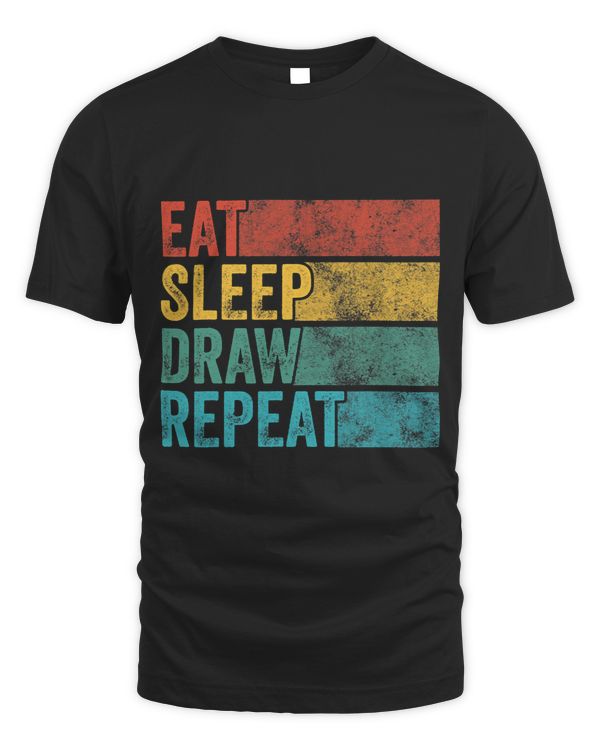 Eat Sleep Draw Repeat Funny Paint Sketching Drawing Artist 2