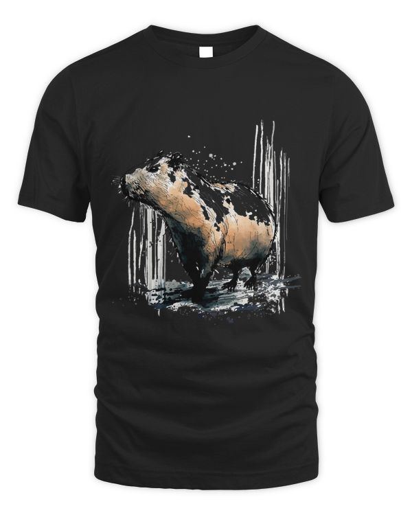 Capybara Graphic Drawing Painting Original Art Lover