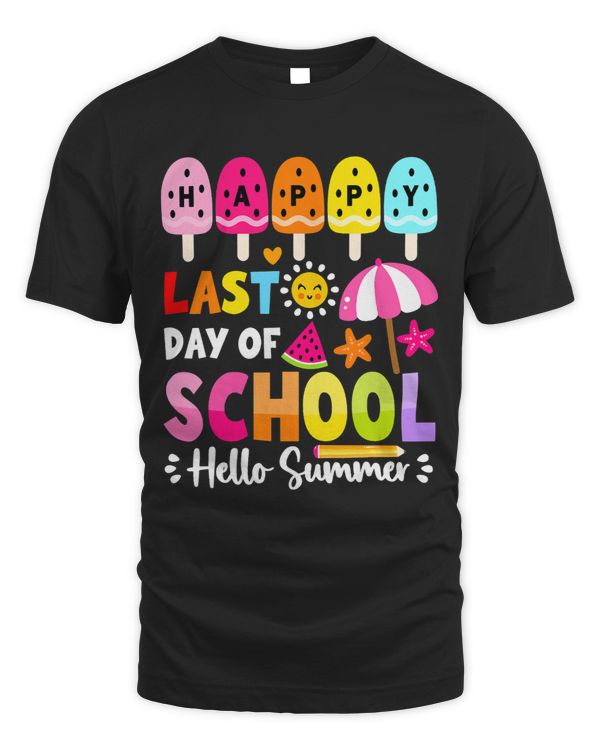 Happy Last Day of School Teacher Student Hello Summer Beach