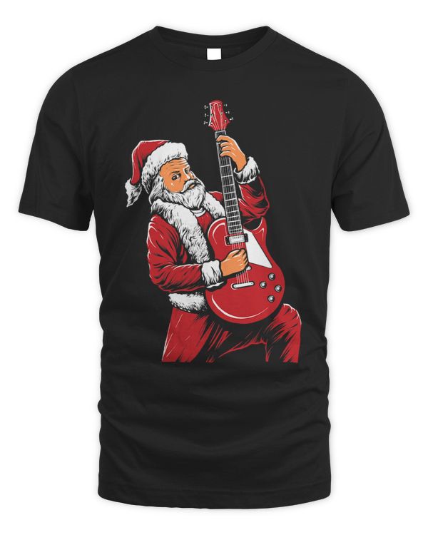 Santa Playing Guitar Christmas Pajama Musician Guitarist 1