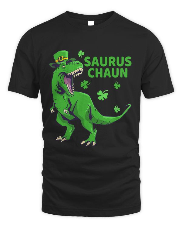 Sauruschaun TRex Funny St Patricks Day Dinosaur Boys Kids