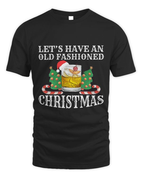 Old Fashioned Christmas Funny Bourbon Cocktail Whiskey Gift
