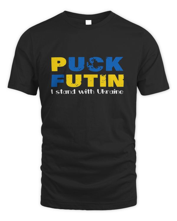 I Stand With Ukraine Puck Futin Ukrainian Lover Support T-Shirt