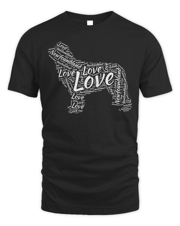 Love Newfoundland Newfie Words Silhouette Owner Pet Gift Pullover Hoodie
