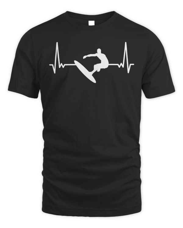 Heartbeat Surfing Surf Surfer Surfboard T-Shirt