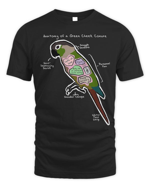 Anatomy of a Green Cheek Conure - Funny Parrot Shirt