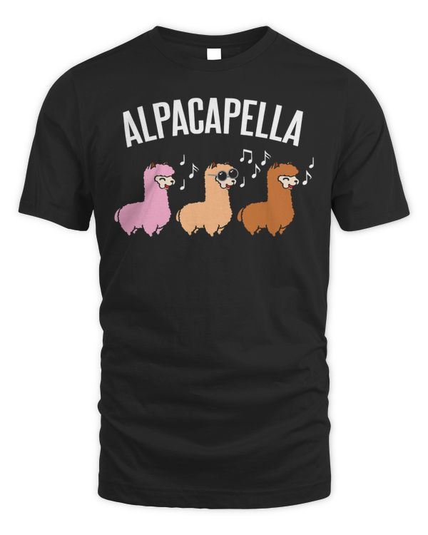 Alpacapella Cute woolly Acapella Alpaca Musician T-Shirt