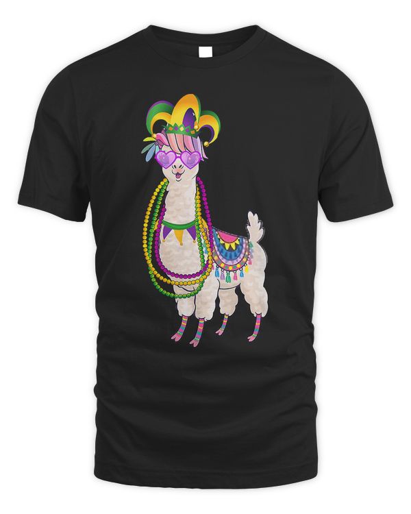 beads & mask mardi gras llama  men women