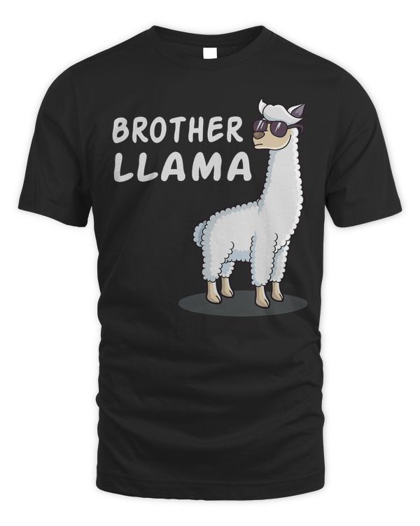 Brother Llama Matching Family Birthday Alpaca with glasses T-Shirt