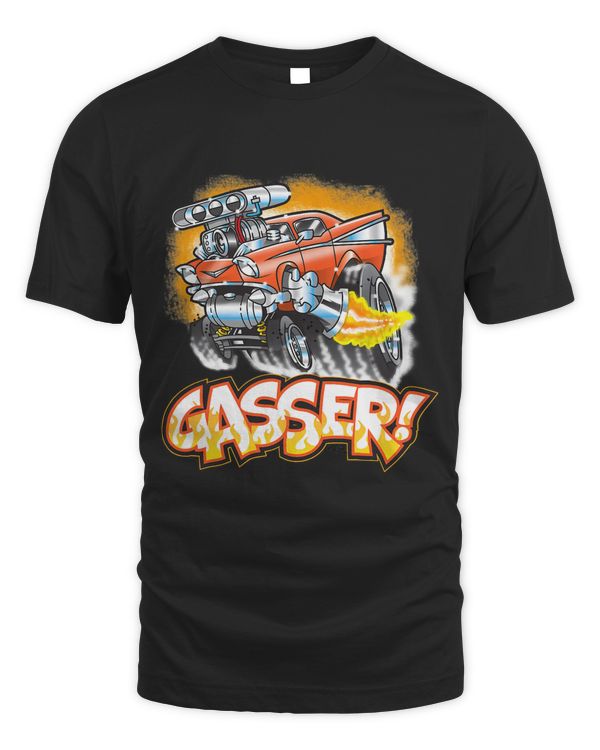 Hot Rod Gasser 57 Drag Racing Street Blown Car T-Shirt