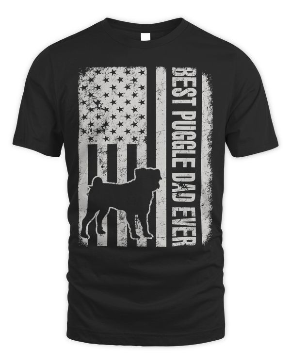 Best Puggle Dad Ever American Flag T-Shirt
