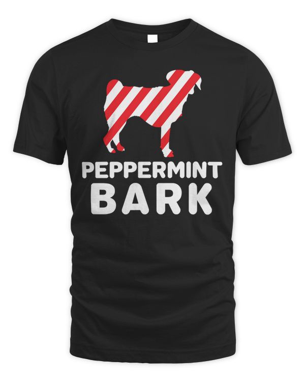 Christmas Puggle Dog Peppermint Bark Funny Long Sleeve T-Shirt