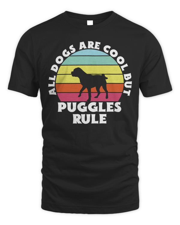 Cute All Dogs Are Cool Puggles Rule Puggle Lover Owner Gift Long Sleeve T-Shirt