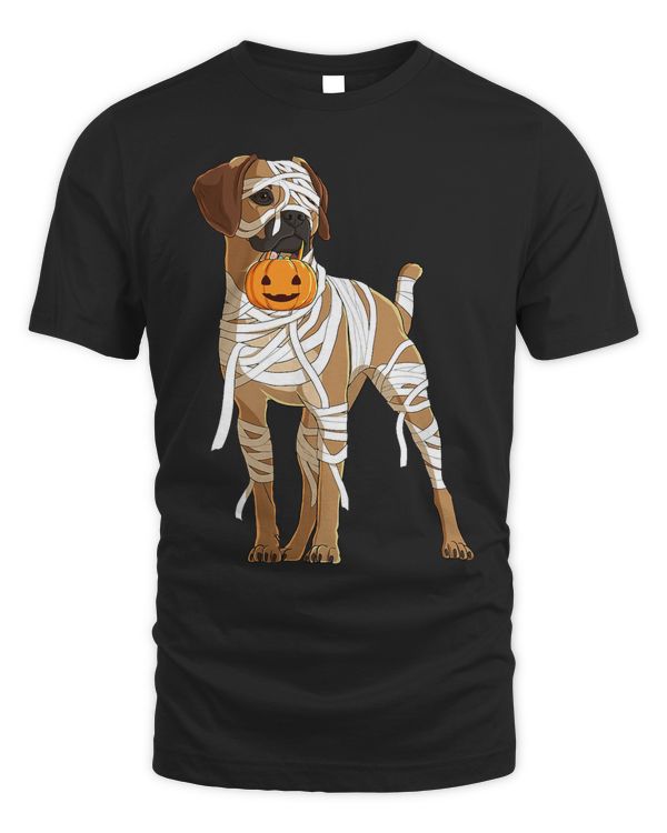 Funny Halloween Mummy Dog Pumpkin Puggle T-Shirt