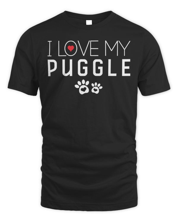 I Love My Puggle  Paw Prints  Cute Dog Lover Gift Long Sleeve T-Shirt
