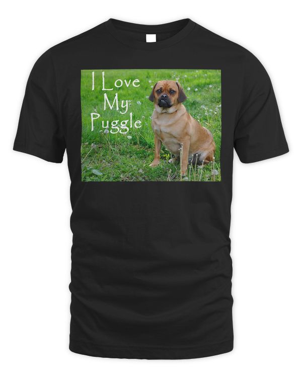 I LOVE MY PUGGLE t shirt Pug Beagle dog tshirt