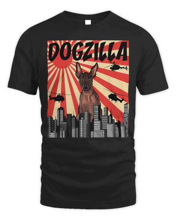 Funny Retro Japanese Dogzilla Xoloitzcuintli T-Shirt