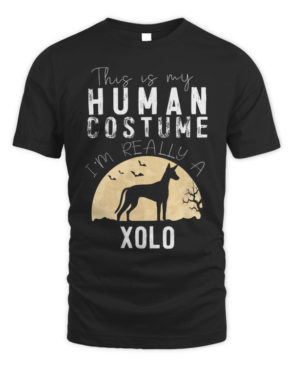 Halloween Human Costume Xolo Xoloitzcuintli Creepy T-Shirt