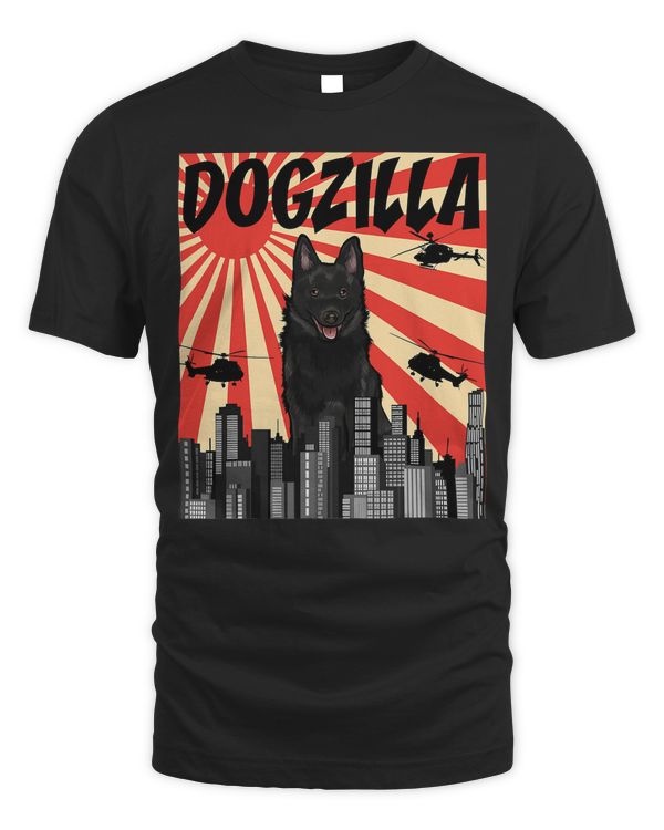 Funny Retro Japanese Dogzilla Schipperke T-Shirt