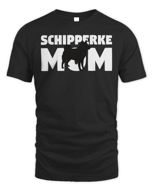 Gift for Dog Mother 'Schipperke Mom' Funny Schipperke T-Shirt