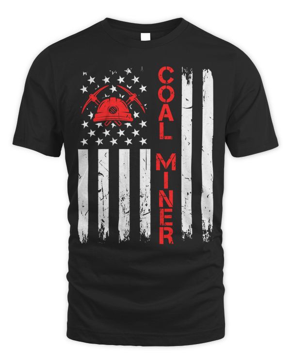 American Coal Miner USA Flag Tough Worker Pullover Hoodie