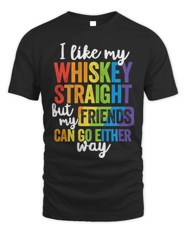 I Like My Whiskey Straight T Shirt LGBT Pride Gay Lesbian Premium T-Shirt