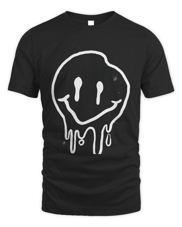Black Smiley Graffiti Urban Paint Drip Design Men Women Kids T-Shirt