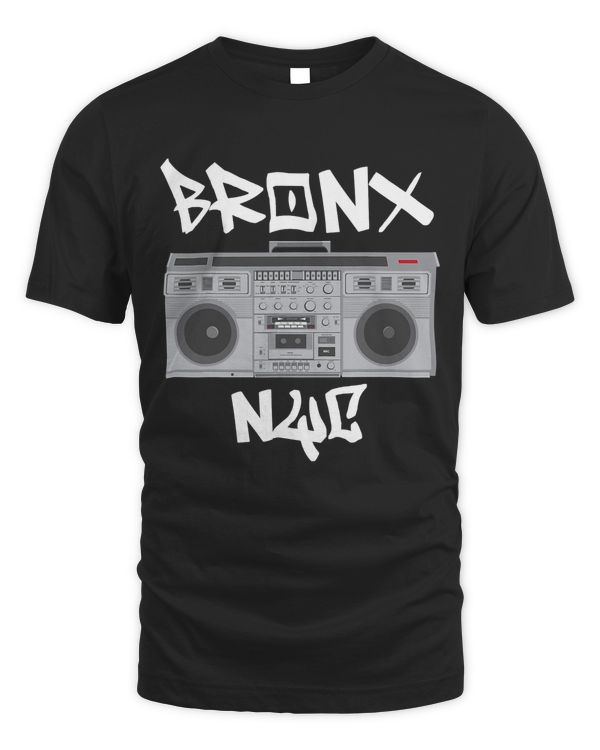 Bronx NYC Boom Box Graffiti Lettering T-Shirt