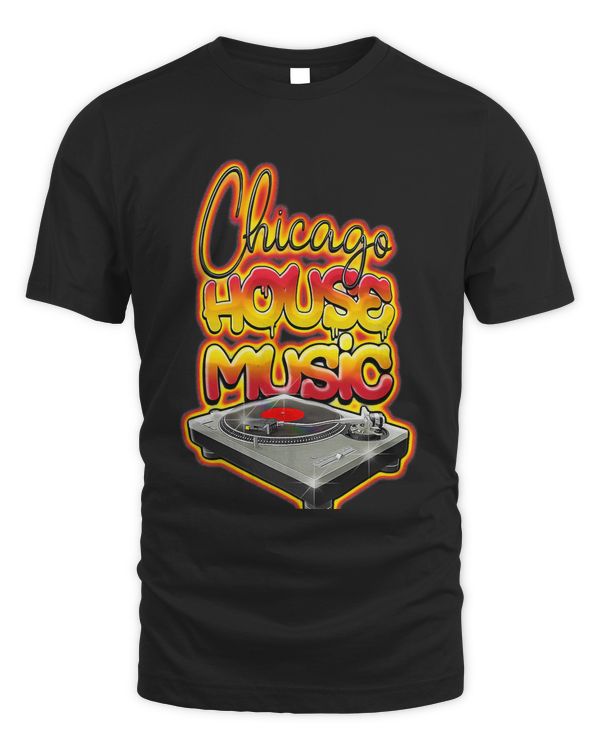 Chicago House Music Turntable Hot Graffiti Style T-Shirt