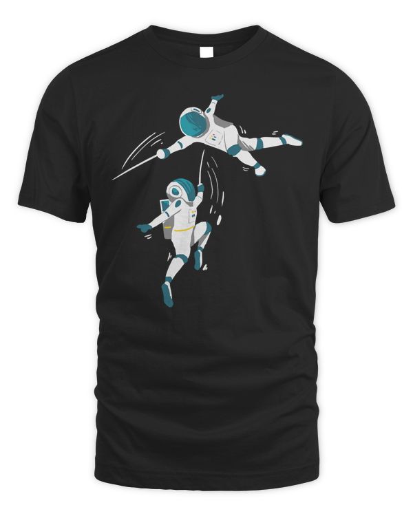 Astronauts Fencing In Space Artwork For A Fencer Long Sleeve T-Shirt