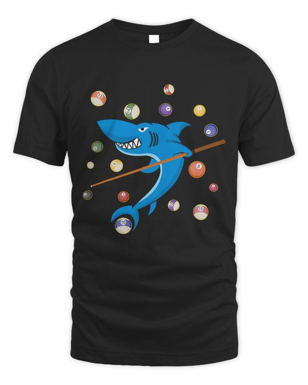Billiard Shark 8 Ball Player Pool Table Cue Stick Snooker T-Shirt