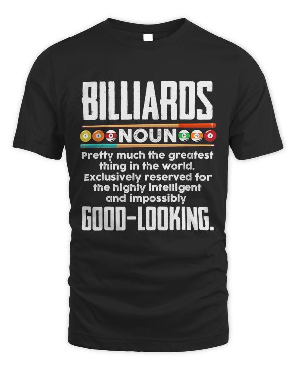 Billiards Definition - Funny Billiard 8 Ball Pool Player T-Shirt