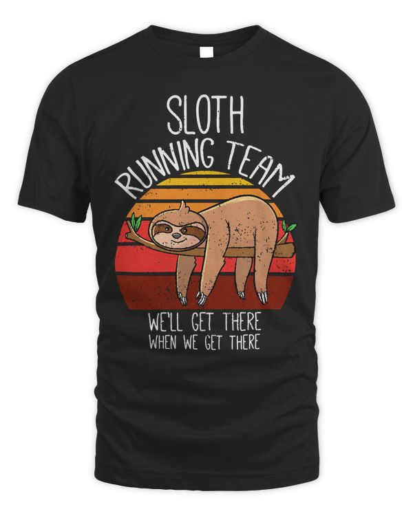 Funny Sloth Gifts Men Women Kids, Vintage Sloth Running Team Pullover Hoodie