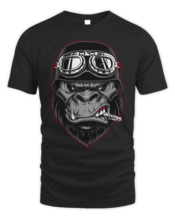 Biker Gorilla Motorbike Silverback Monkey Ape Gift T-Shirt