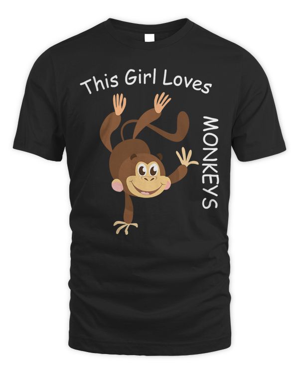 Cute Funny Monkey, THIS GIRL LOVES MONKEYS Cute Kids Mom T-Shirt