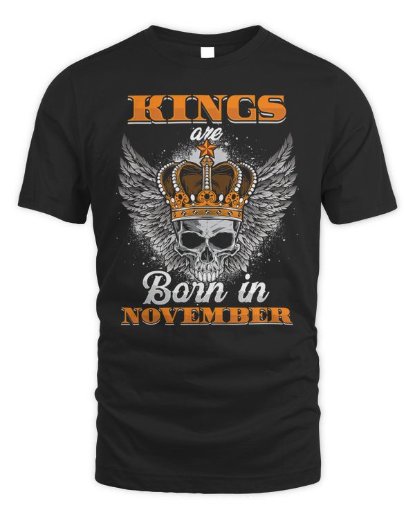 Kings Are Born In November Zodiac Sign Scorpio Month Gift T-Shirt