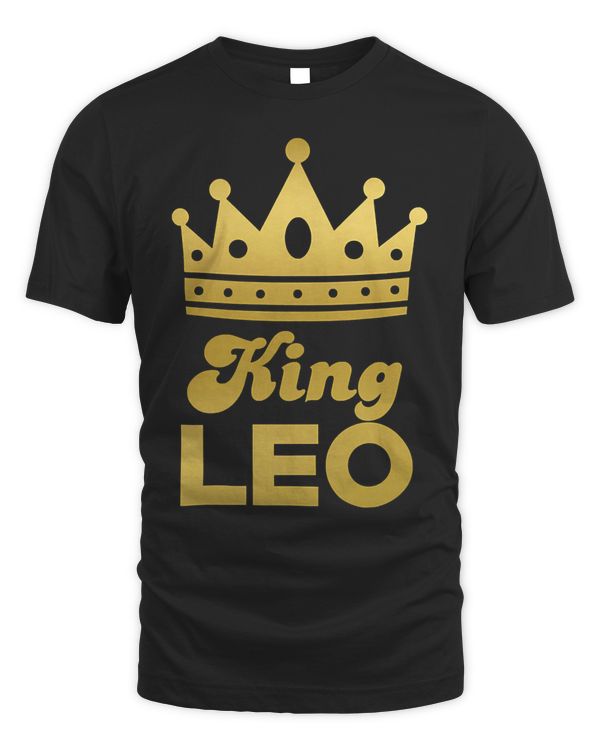 King Leo Tshirt Boys Birthday Gift Men August Zodiac Sign