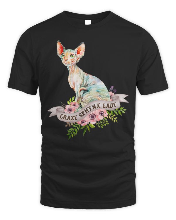 Funny Crazy Sphynx Lady Cat Lover T-Shirt