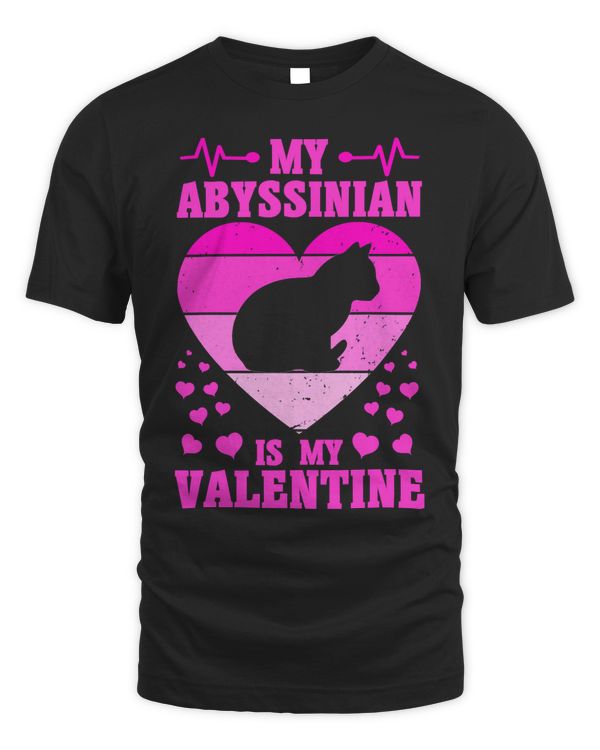 Abyssinian Cat Valentines Day Cat Lover For Men And Women Long Sleeve T-Shirt