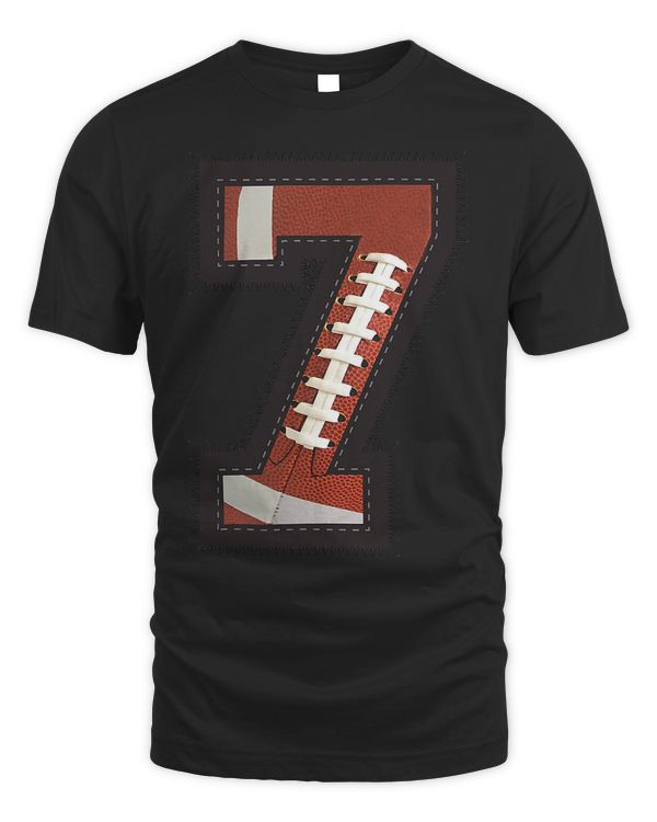 7th Birthday Football Boys  7 Year Old Gift Kids Girl Tee T-Shirt