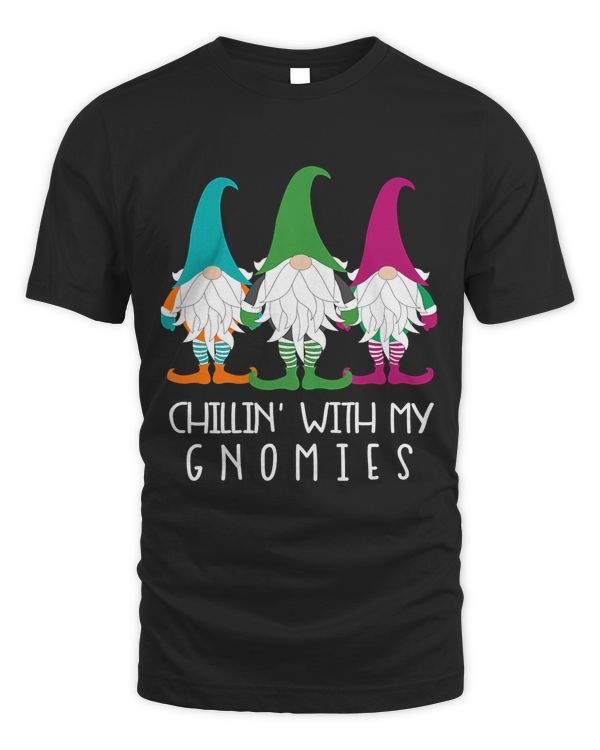 Chillin With My Gnomies Garden Gnome Christmas Lawn Care T-Shirt