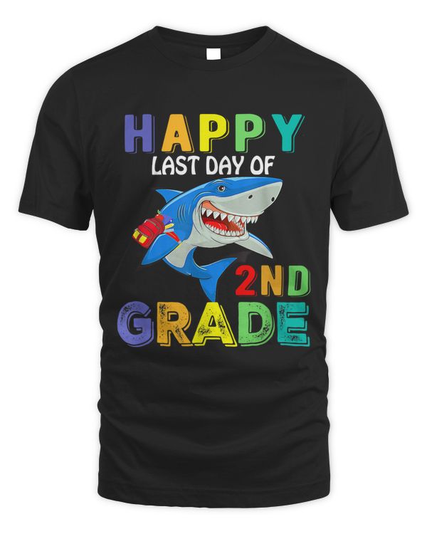Happy Last Day Of School 2022 Funny 2nd Grade Shark