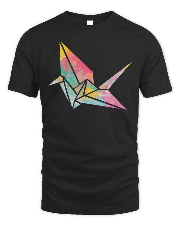 Colorful Origami Crane Japanese Art Paper Folding T-Shirt