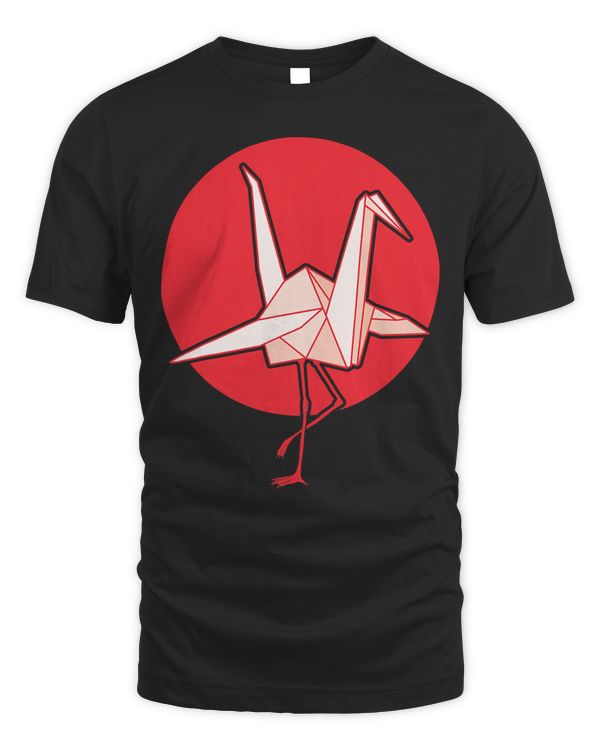 Common Crane Origami Bird Lover Cute Animal Birdie Nature T-Shirt