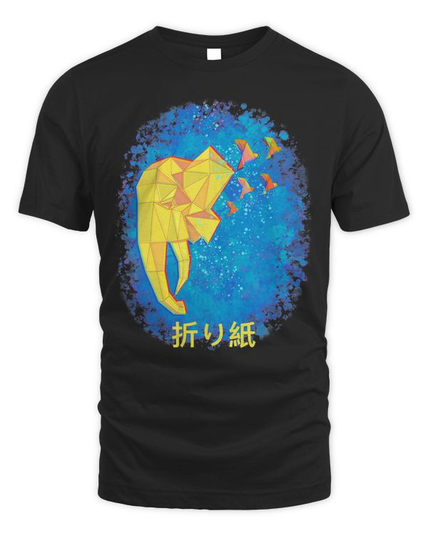 Elephant Flying Birds Origami T-Shirt