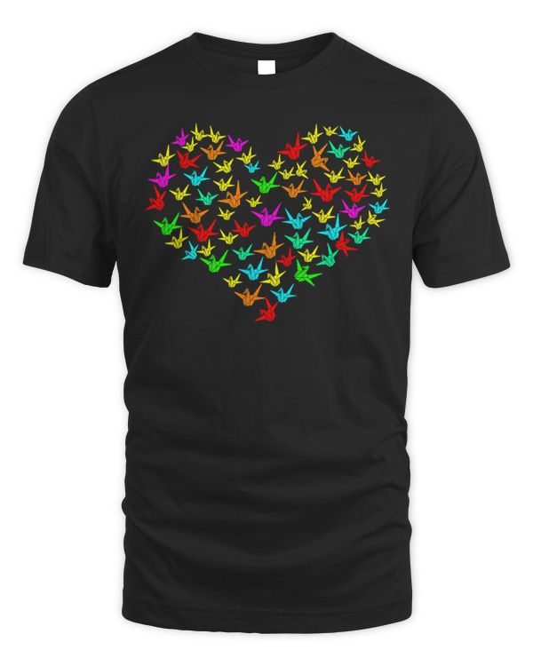 Heart of origami crane paper folding for men and women T-Shirt