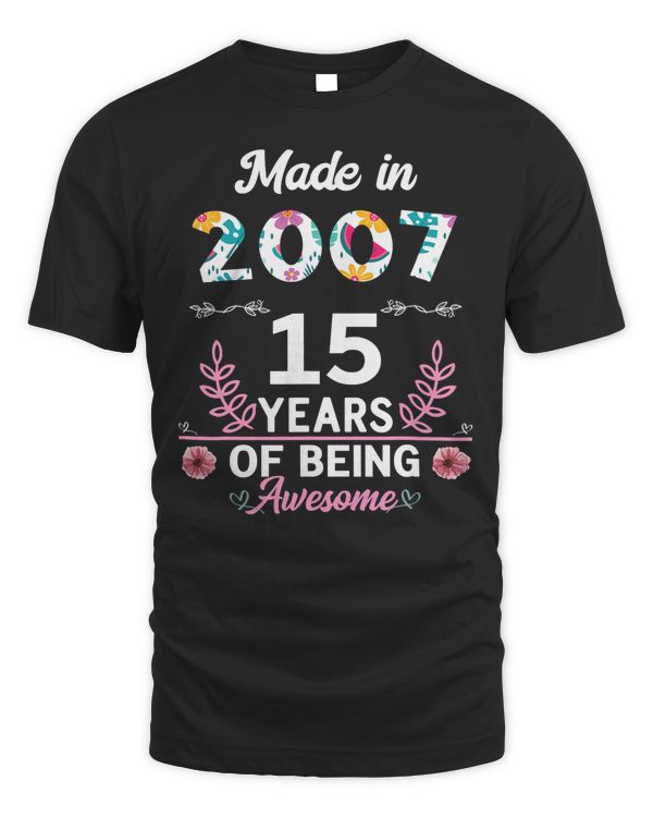 15 Years Old Gifts 15th Birthday Born in 2007 Women Girls