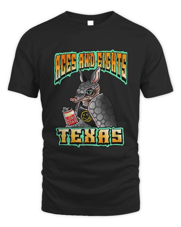 Aces and Eights Texas Barbershop Punk Rock Armadillo Premium T-Shirt
