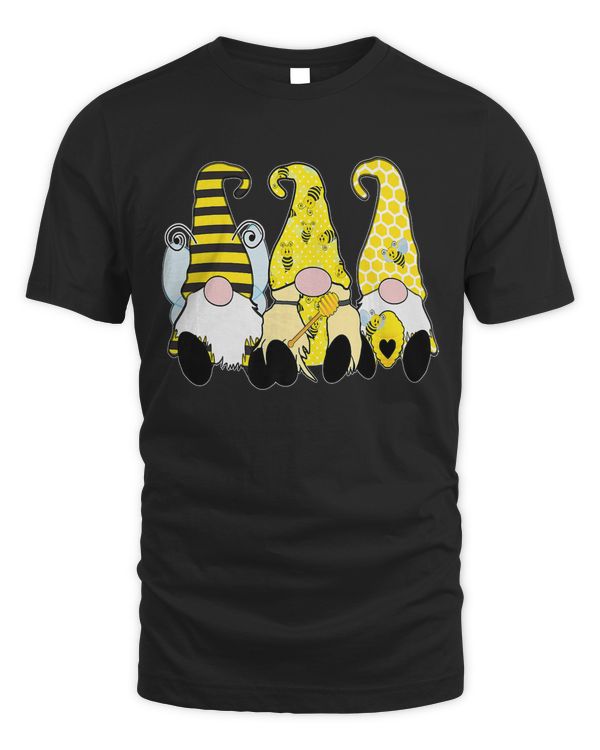 3 Cute Bee Gnomes Yellow Honey Bees Yellow Hats Premium T-Shirt